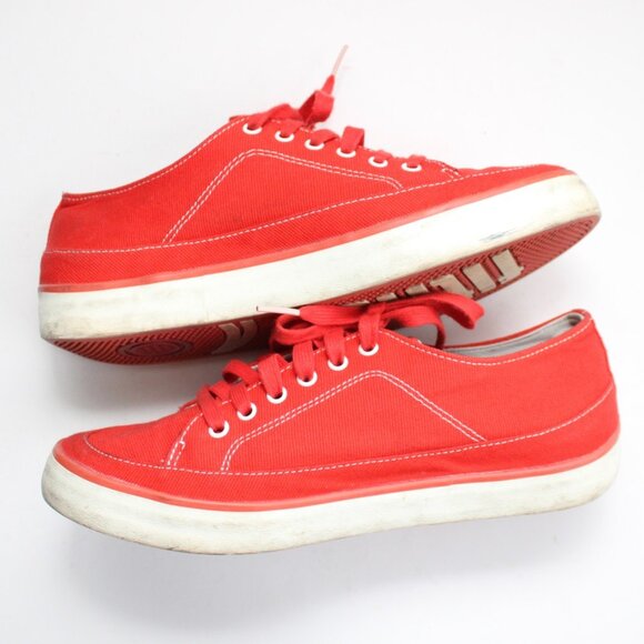 Fitflop Women's Super T Canvas Flame Red Lace-Up Sneakers Size 9 - Picture 7 of 9